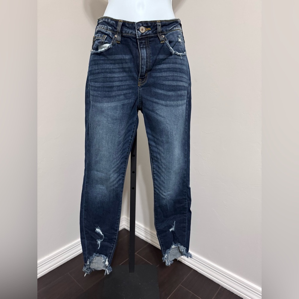 KanCan Dark Blue Distressed Boyfriend Jeans